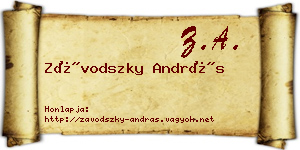 Závodszky András névjegykártya